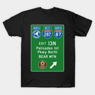 New York Thruway Northbound Exit 13N: Palisades Parkway Bear Mountain T-Shirt